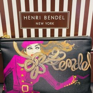Henri Bendel Black and Pink Clutch/Wristlet